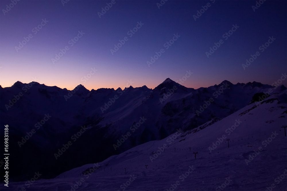 Fototapeta Night mountain range