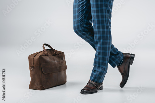 fashionable man with bag