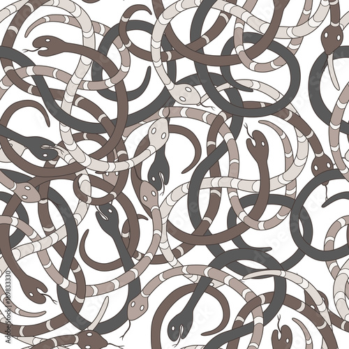 Vector snakes seamless pattern