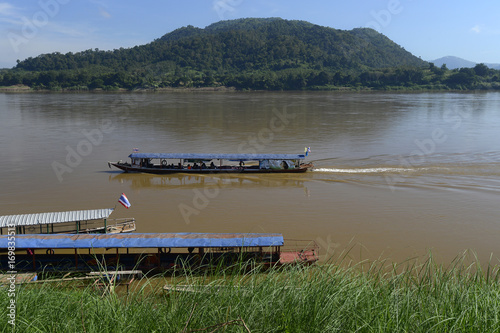 Asian boat on a Mekong river.