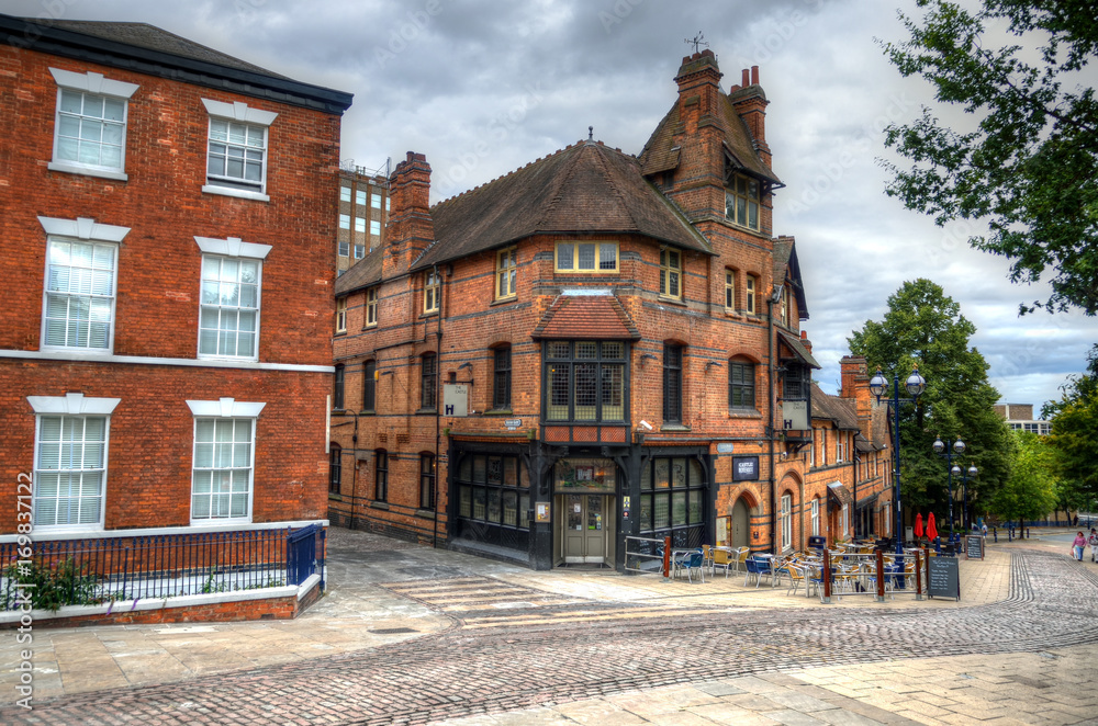 Old architecture in Nottingham, England..