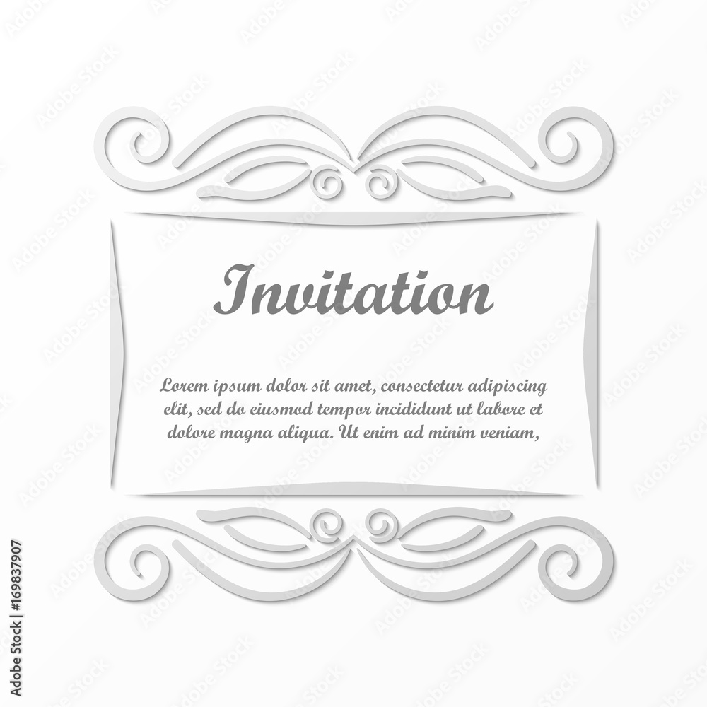 Vector decorative element for design. Frame template with place for text. Fine floral border. Lace decor. Elegant art for birthday and greeting card, wedding invitation. Vector decorative element for design. Frame template with place for text. Fine floral border. Lace decor. Elegant art for birthday and greeting card, wedding invitation.