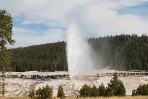 Beehive Geyser eruption in Yellowstone National Park