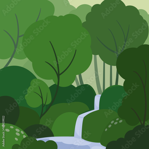 Obraz na plátne Clean fount in the green dell