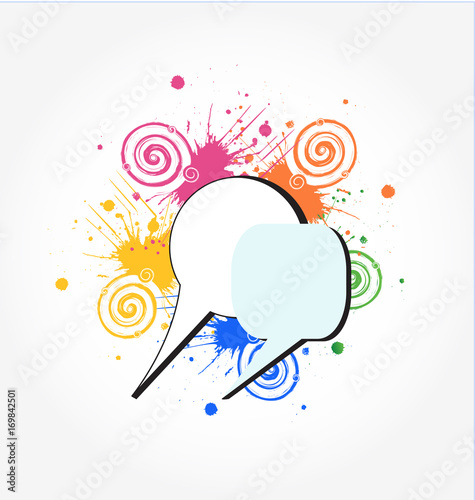 Colorful grunge speech bubbles colored concept icon