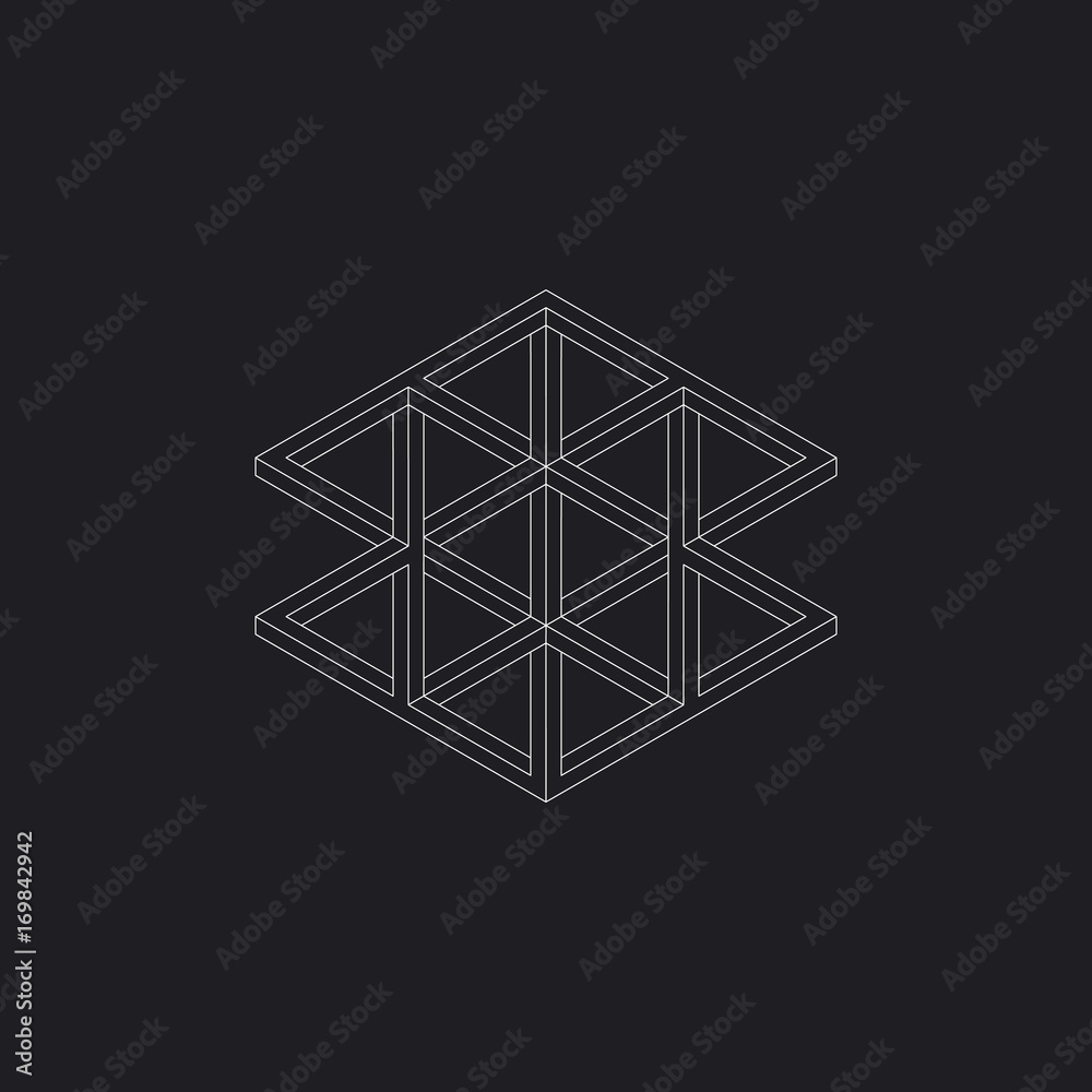 IMPOSSIBLE GEOMETRY.
white line on black background IMPOSSIBLE GEOMETRY.
white line on black background