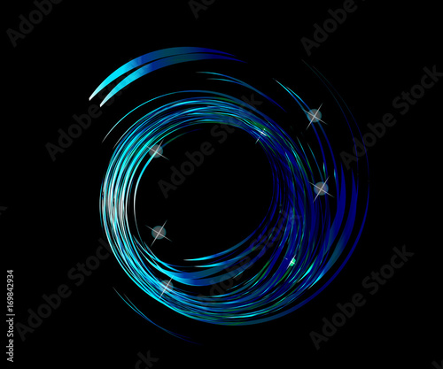 Blue waves in black background