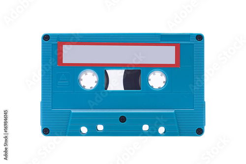 Cassette tape on white background.