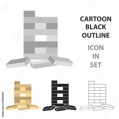 Jenga icon in cartoon style isolated on white background. Board games symbol stock vector illustration.