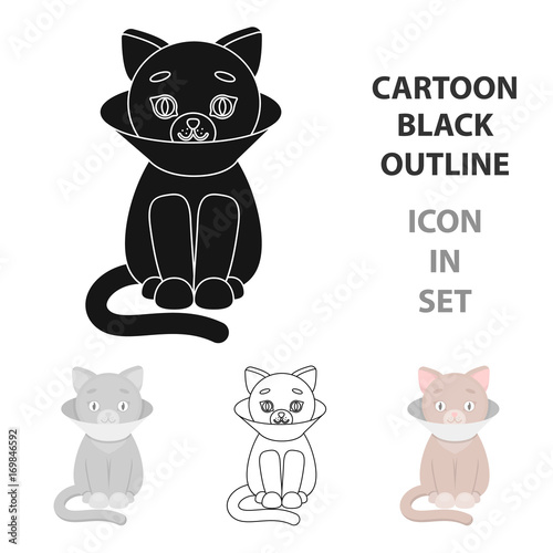 Cat sick icon in cartoon style isolated on white background. Cat symbol stock vector illustration.