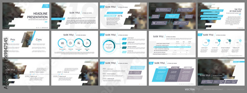 Blue presentation templates elements on a white background. Vector infographics. Use in Presentation, flyer and leaflet, corporate report, marketing, advertising, annual report, banner.