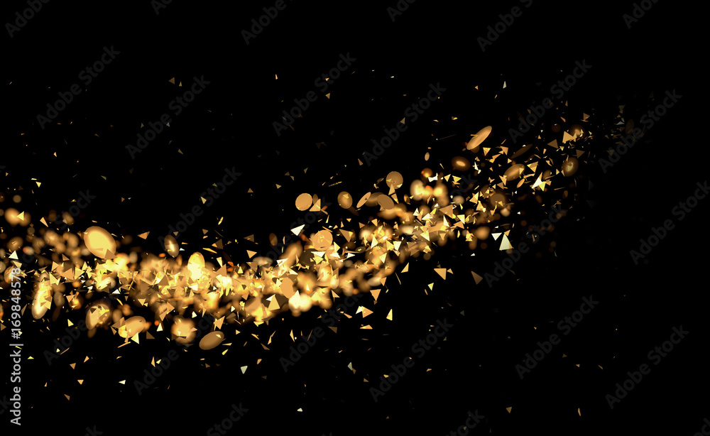Particle abstraction black background. 3d image, 3d rendering.