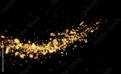 Particle abstraction black background. 3d image  3d rendering.