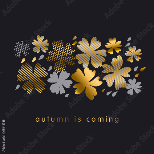 stylized autumn floral vect...