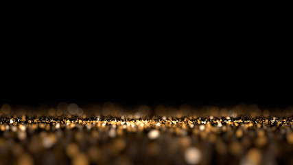 Glitter black isolated background. 3d illustration, 3d rendering.
