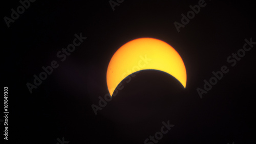 Partial solar eclipse of August 21, 2017, from Quebec, Canada.
