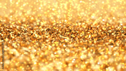 Gold background. 3d image, 3d rendering.
