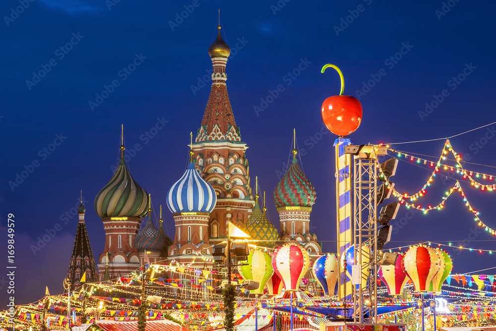Obraz premium Christmas decoration of Red Square in Moscow