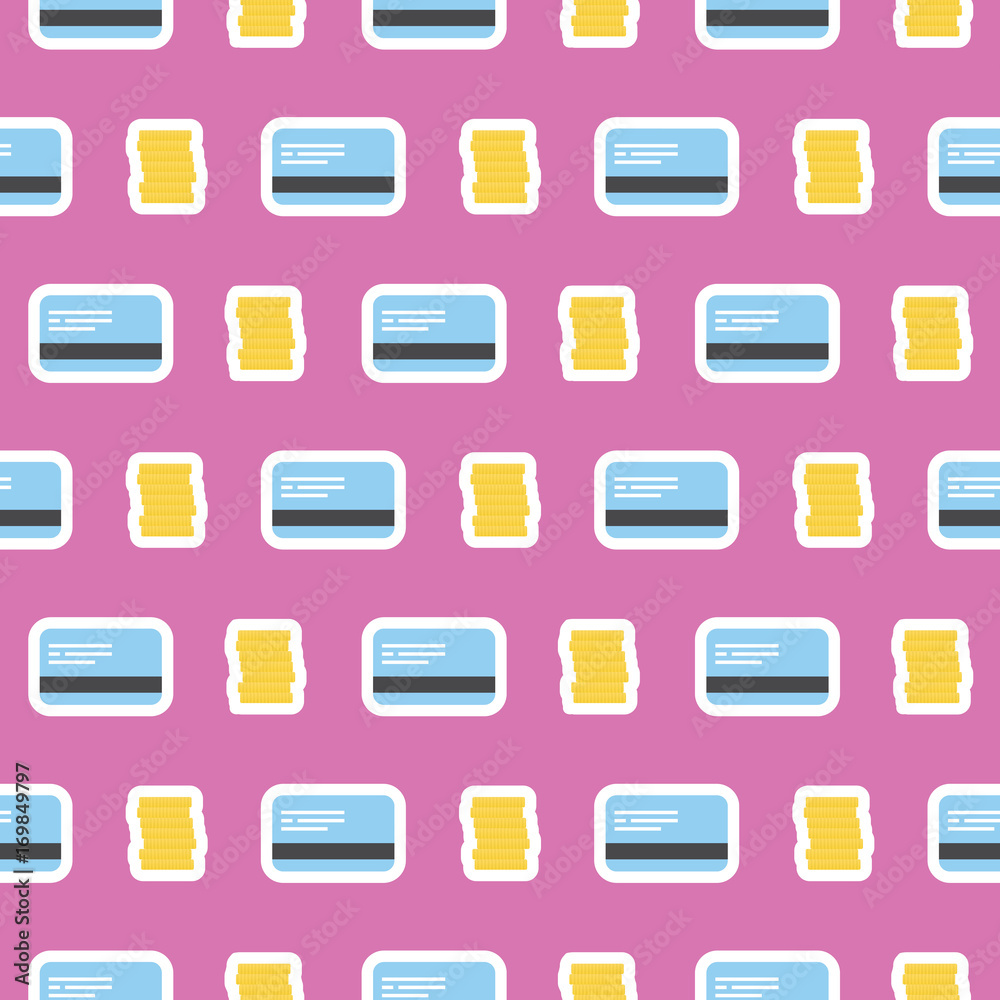 Money And Credit Card Seamless Pattern Money And Credit Card Seamless Pattern