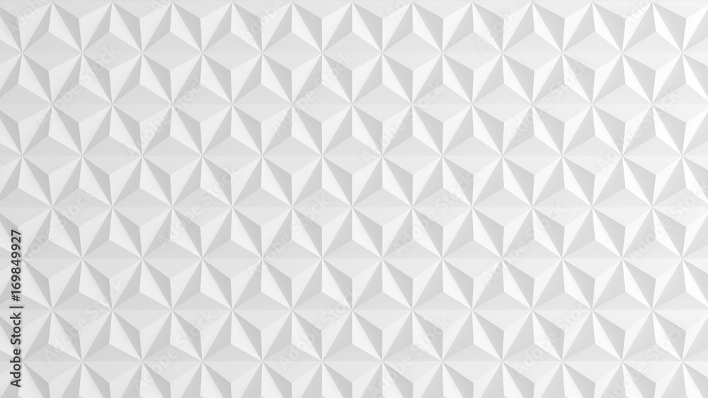 Naklejka Białe tło z trójkątami. 3d wizerunek, 3d rendering.