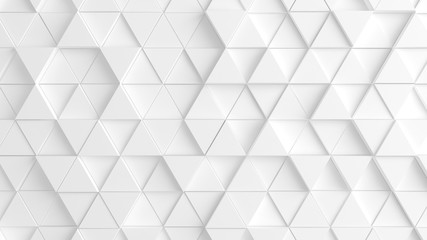 Papier peint photo Couloir et Hall Fond blanc à triangles géométriques 3D  © Pierell
