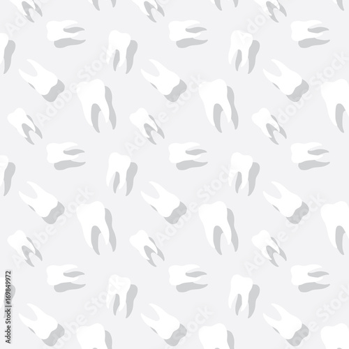 Tooth Seamless With Shadow Medical Pattern