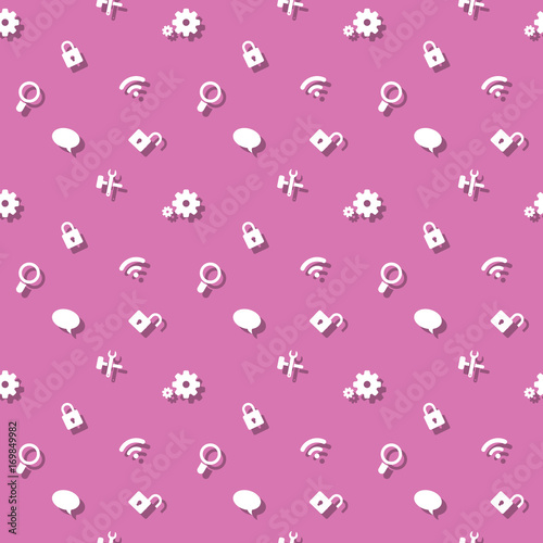 Web Interface Application Icons Seamless Pattern