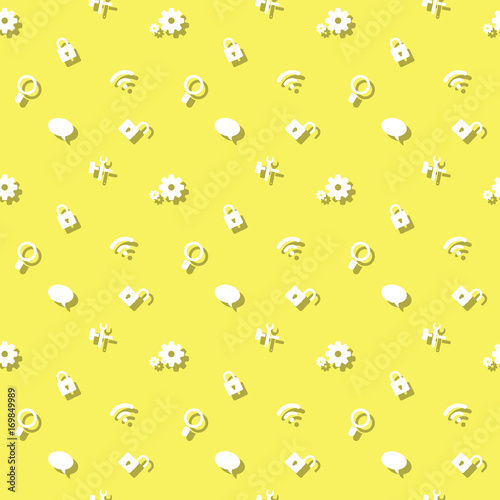 Web Symbols Media Seamless Pattern