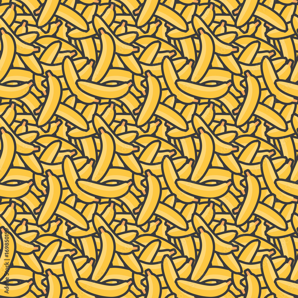Fotografie Banana Sweet Tropical Fruit Seamless Pattern