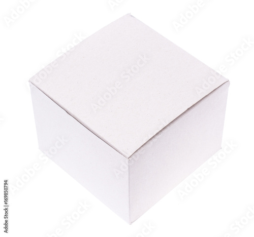 Cardboard box for packing on white background