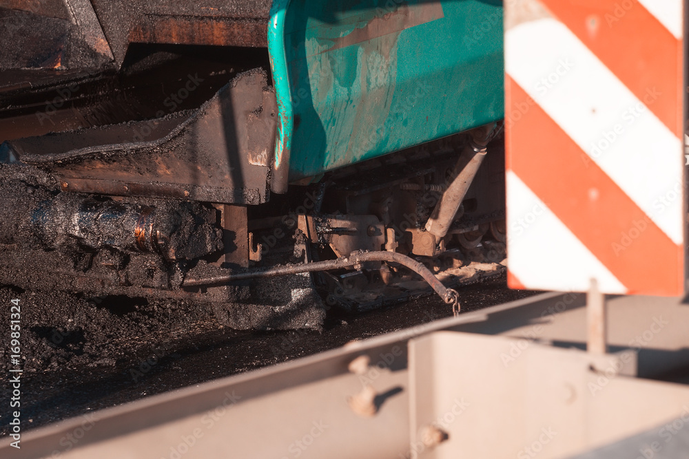 Asphalt Paving Machine. Road construction.