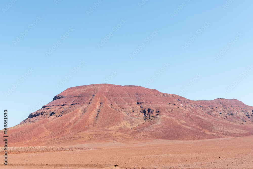Red, rocky Namib desert landscape near Springbokwasser