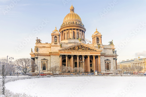 Winter view St. Isaac's Cathedral with St. Petersburg