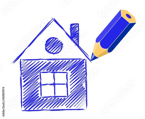 house Sketch pencil.