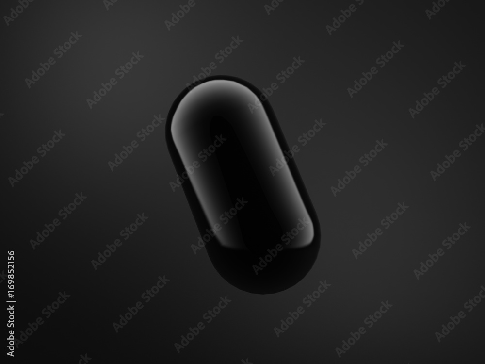 Black background with 3d shape. 3d illustration, 3d rendering.