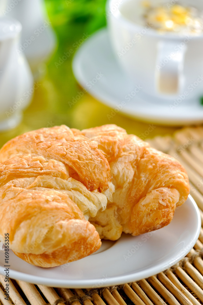 Croissants and corn soup Croissants and corn soup