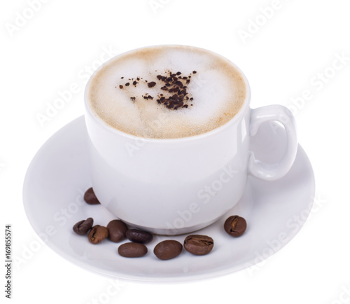 Cappuccino in white cup