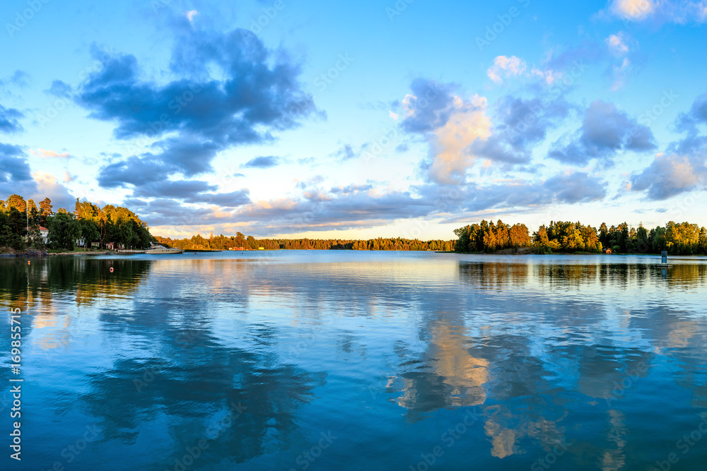 Fototapeta premium Summer evening in Finnish archipelago, Finland