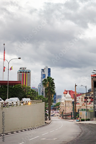 Photography Jalan Sultan Hishamuddin with traffic jams, City Centre of Kuala Lumpur, Malaysia