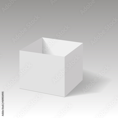 Realistic opened box mock up. Vector