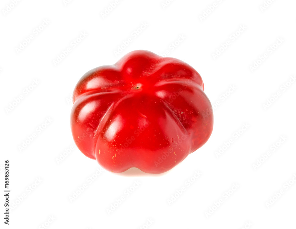 Red bell pepper on white background