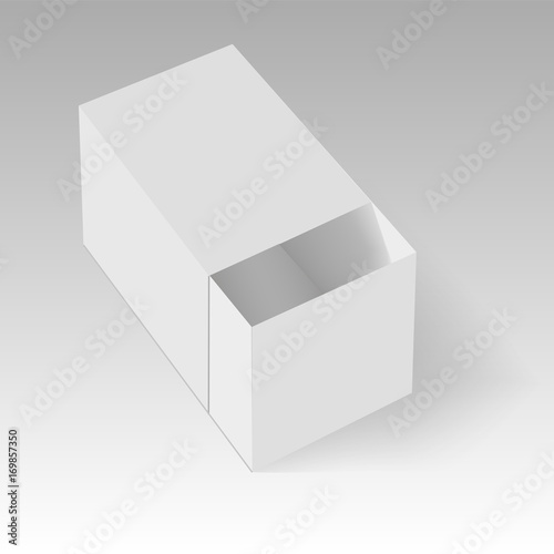 Blank of opened paper or cardboard box template. Vector illustration
