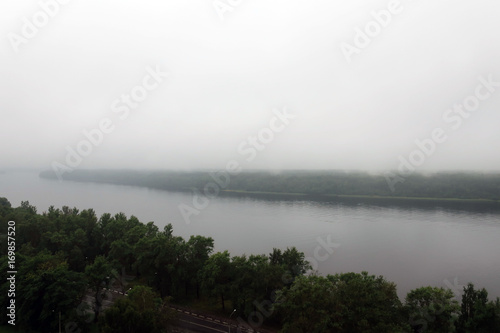 A river in the fog