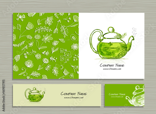 Greeting cards design, herbal tea