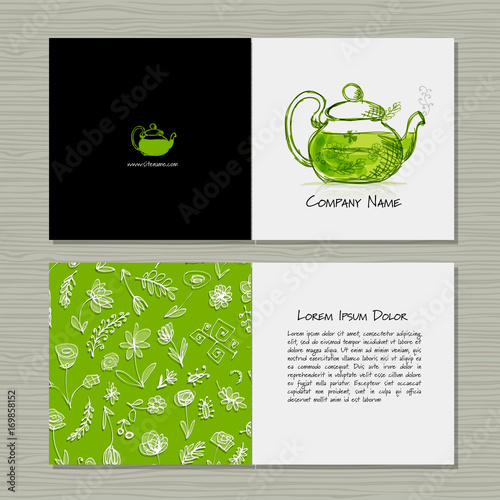 Greeting cards design, herbal tea