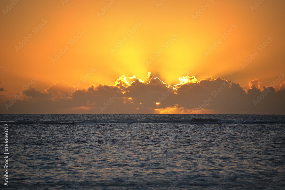 Sunset in Beau Vallon, Seychelles