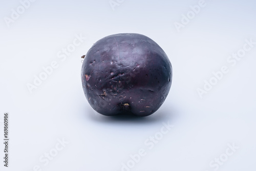 Back view of a raw eggplant