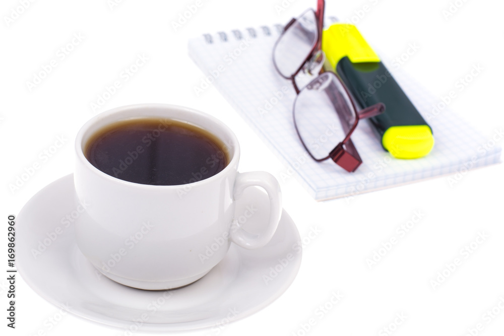 Cup of coffee at break in the workplac Cup of coffee at break in the workplac