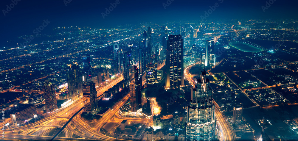 Panoramic view of Dubai city