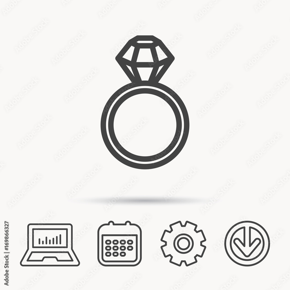 Ring with diamond icon. Jewellery sign. Ring with diamond icon. Jewellery sign.